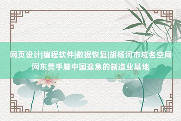 网页设计|编程软件|数据恢复|胡杨河市域名空间网东莞手脚中国遑急的制造业基地